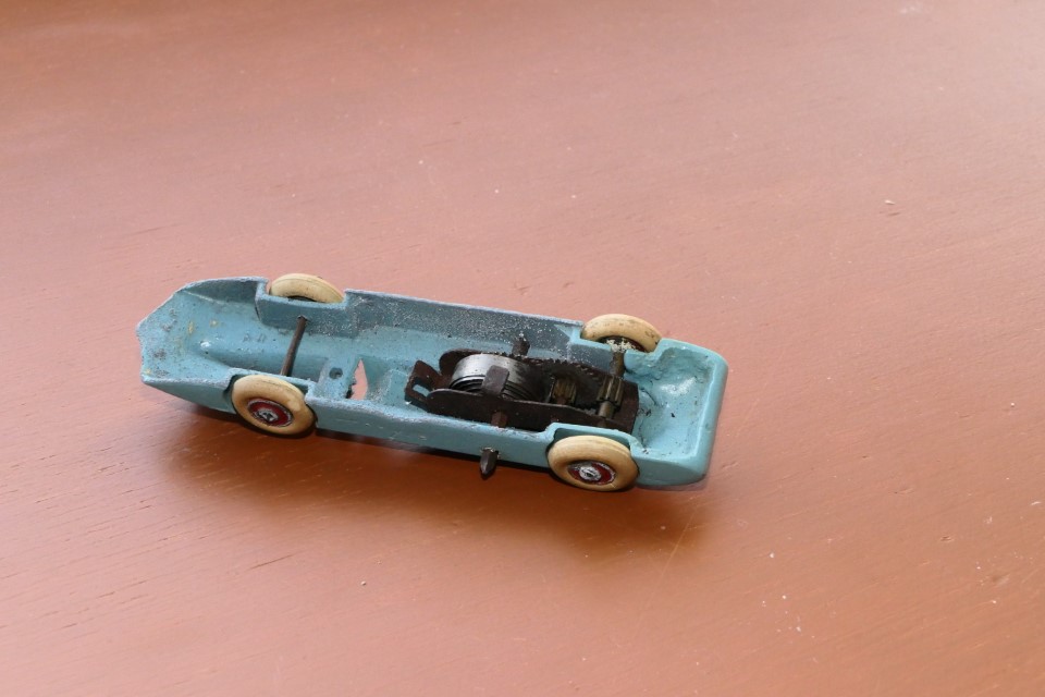 Underside view showing the clockwork motor of car in fig.62