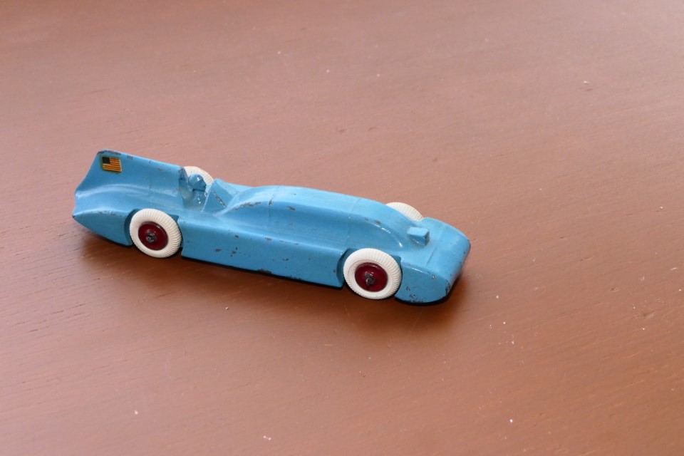France Marked “A R” on the underside. Pre war. Diecast lead. With replacement plastic tyres.